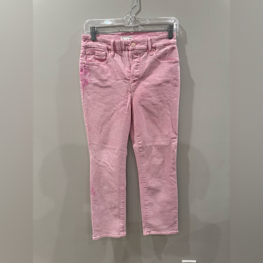 Good American Pink Ankle Jeans